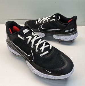 Nike Alpha Huarache Elite 3 Low Black White Baseball Softball Metal cleats 8.5